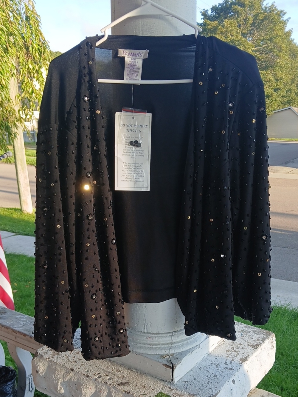 Roamans Black Sequin Women's Jacket Size 26W